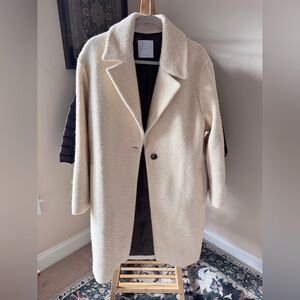 Mango Cream Textured Coat
